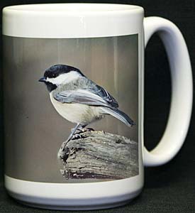 Black Capped Chickadee coffee mug