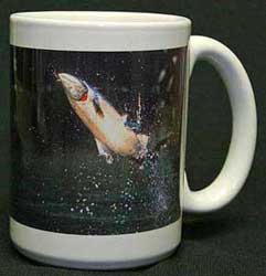 Jumping Chinook King Salmon coffee mug cup