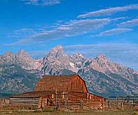 Grand Tetons Mormon Barn Note Card